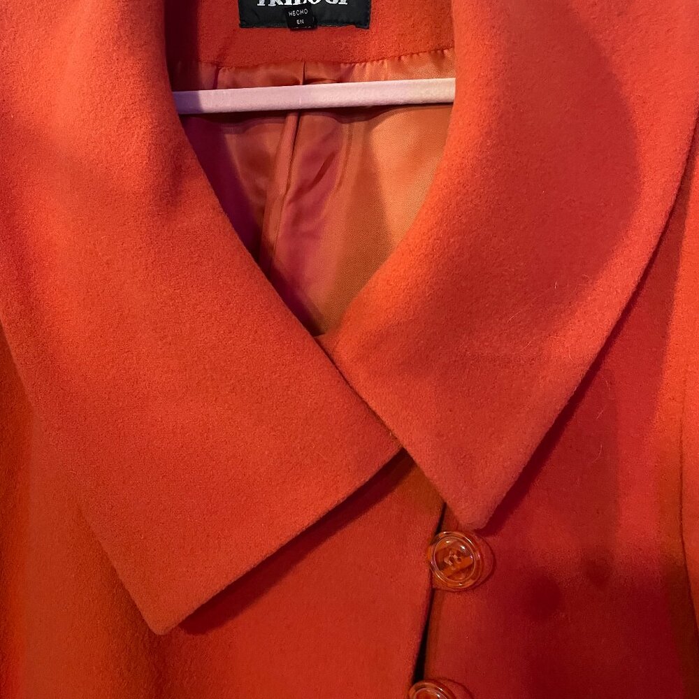 Rust/Orange Wool/Polyester Winter Coat - Size 22w - image 2